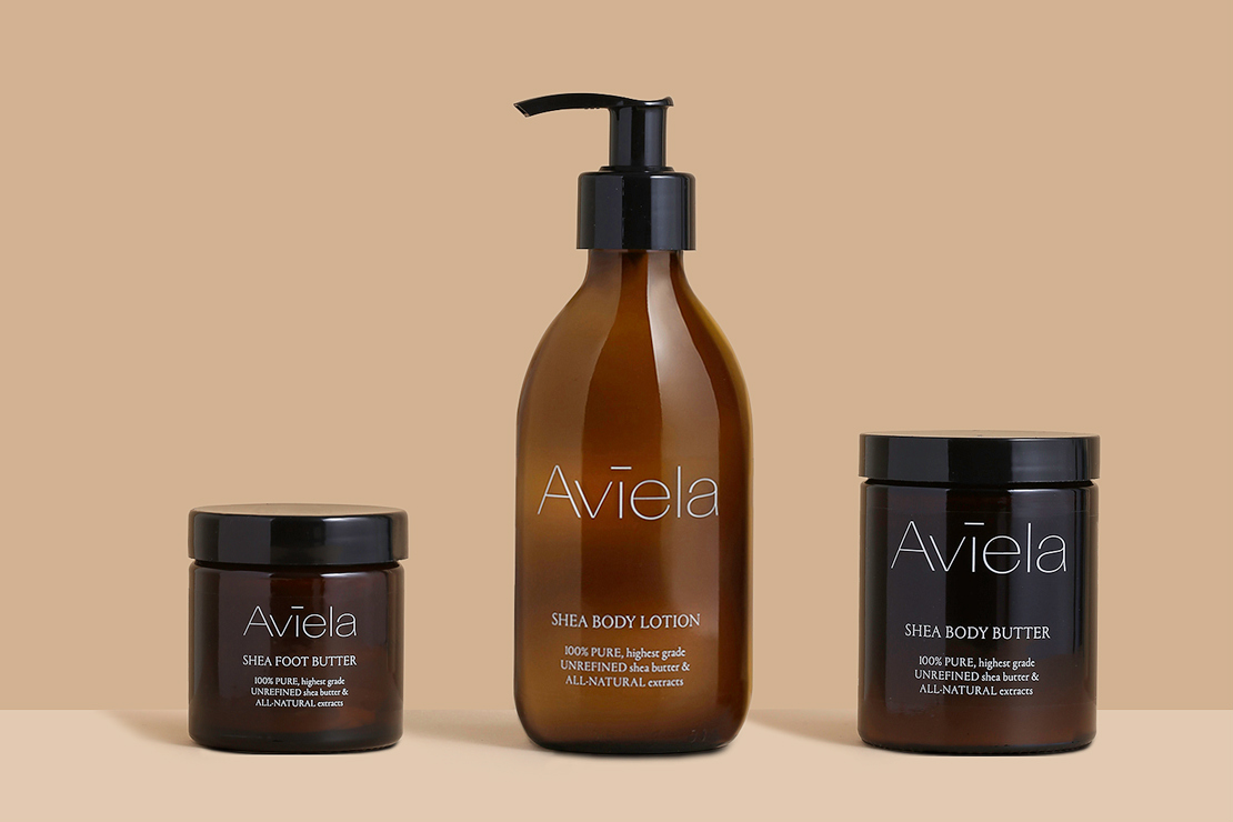 Aviela, shea butter skincare. Black-owned business. Black History Month