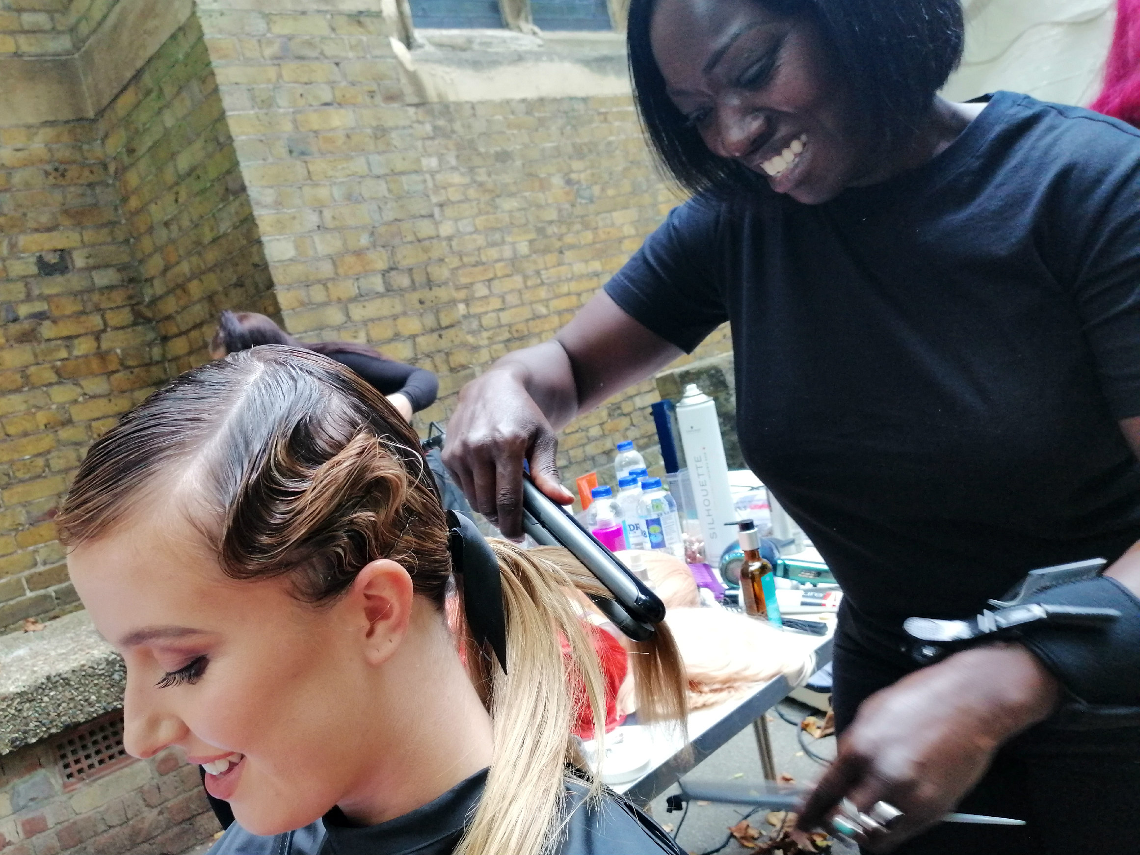 Fashions Finest LFW SS22 hairstyle trends - 20s' finger waves. Hair styling by Amy Tasker &  team. Ph. Valentina Chirico