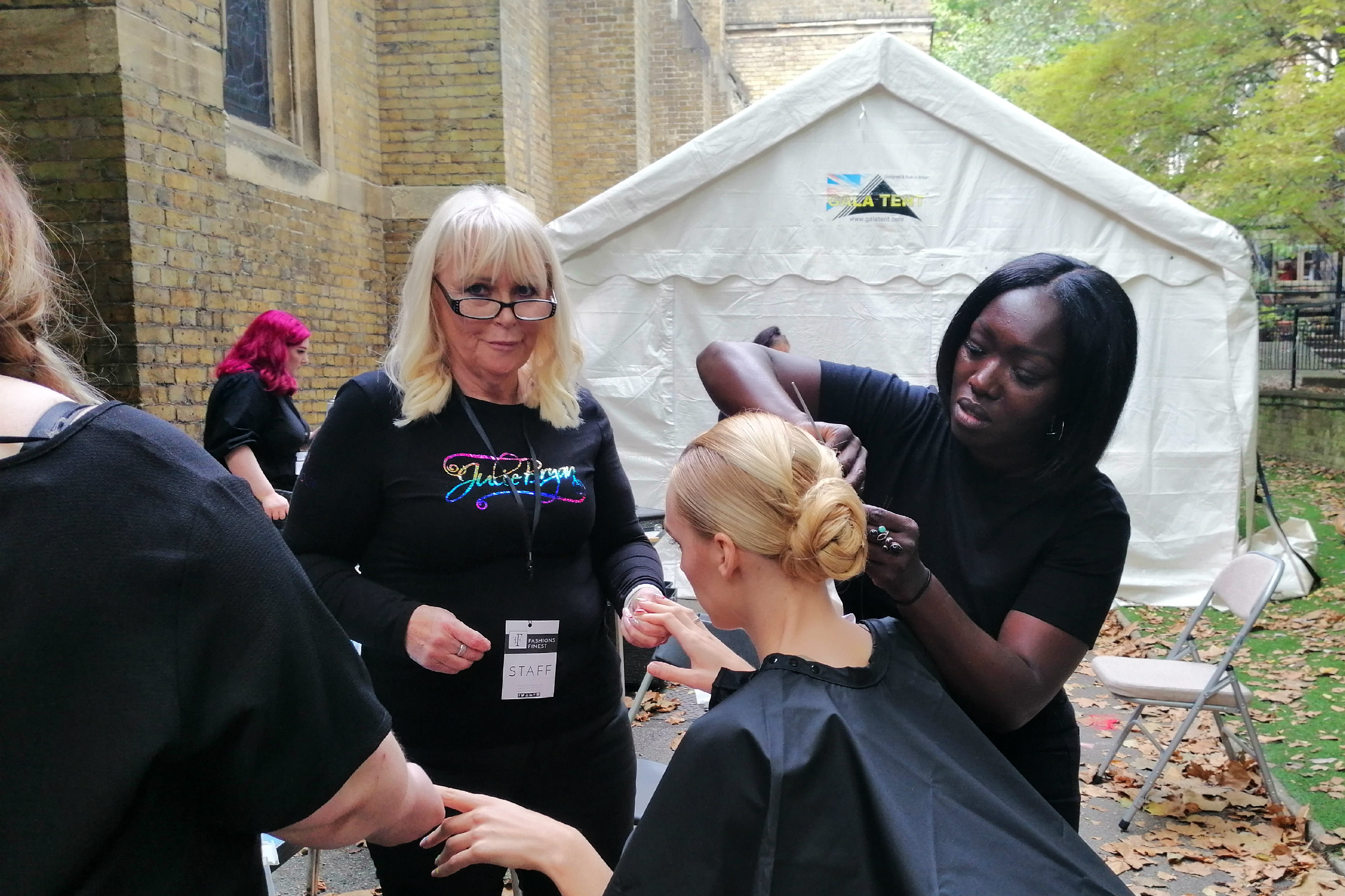 Fashions Finest LFW behind the scene latest beauty trends. AW21 hairstyle trends. Amy Tasker & team. Ph. Valentina Chirico
