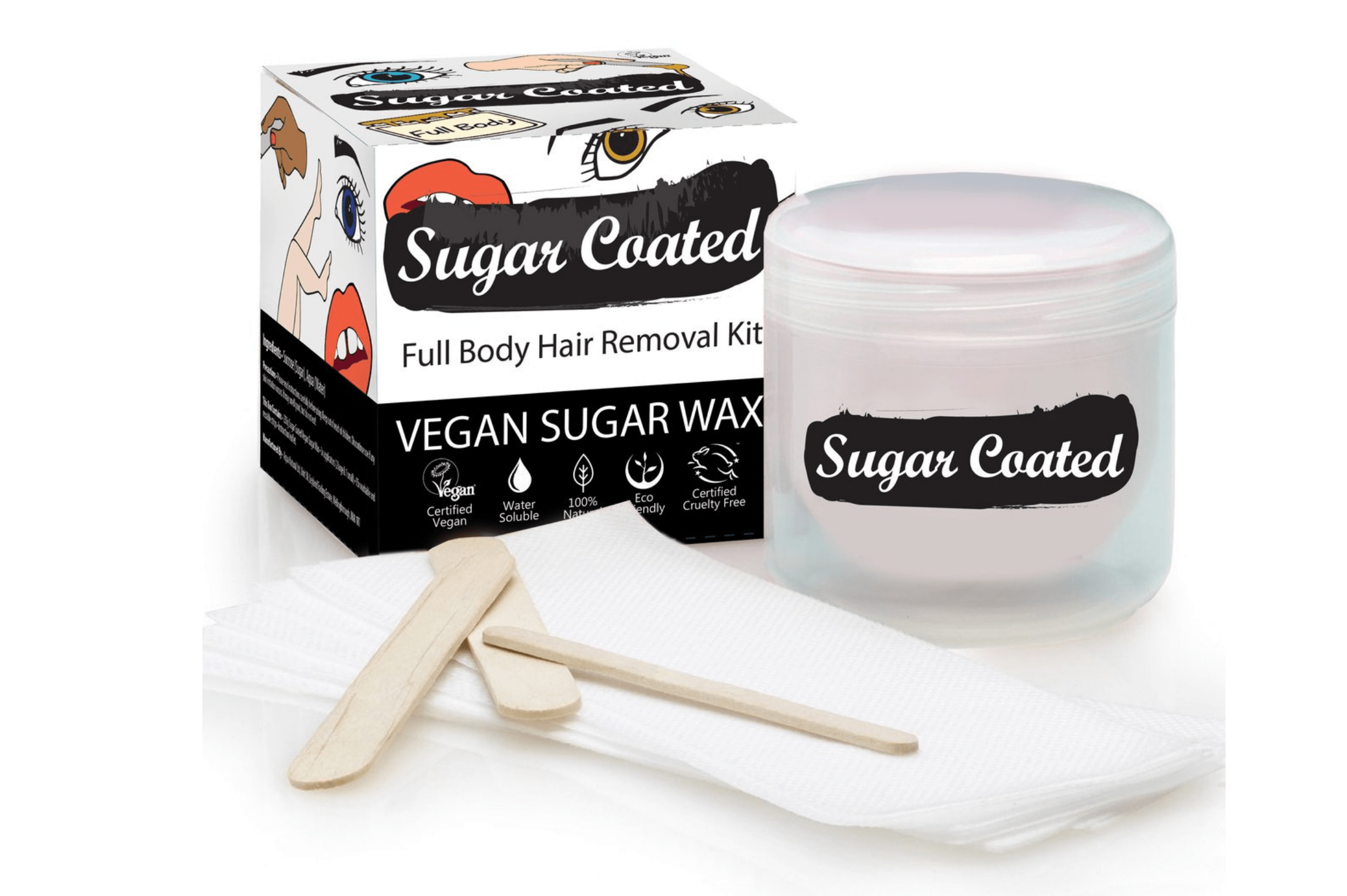 Sugar Coated Full Body Hair Removal Kit Vegan Wax winter skincare essentials