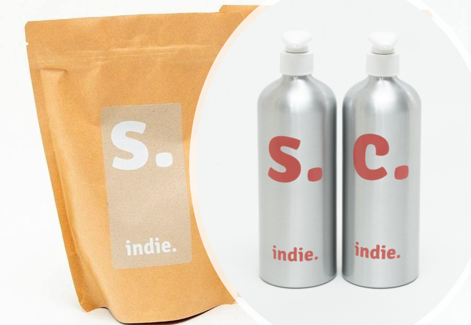 Indie refill hair shampoo and conditioner